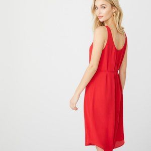 RW&Co Red Crepe Midi Shift Dress